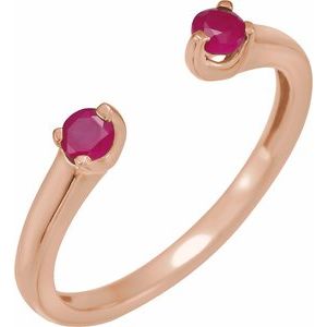 14K Rose Natural Ruby Negative Space Ring Siddiqui Jewelers