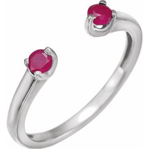 14K White Ruby Negative Space Ring-Siddiqui Jewelers