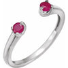 14K White Natural Ruby Negative Space Ring Siddiqui Jewelers