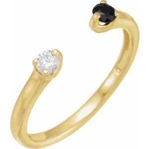 14K Yellow Onyx & 1/10 CT Diamond Negative Space Ring-Siddiqui Jewelers