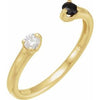 14K Yellow Natural Onyx & 1/10 CT Natural Diamond Negative Space Ring Siddiqui Jewelers