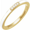 14K Yellow .03 CTW Natural Diamond & White Enamel Stackable Ring Siddiqui Jewelers