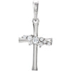 Sterling Silver .06 CTW Diamond Cluster Cross Pendant - Siddiqui Jewelers