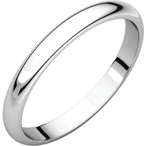 14K White 2.5 mm Half Round Band Size 9.5 - Siddiqui Jewelers