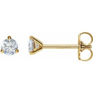 14K Yellow 3/4 CTW Lab-Grown Diamond Stud Earrings Siddiqui Jewelers