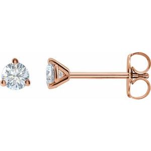 14K Rose 3/4 CTW Lab-Grown Diamond Stud Earrings Siddiqui Jewelers