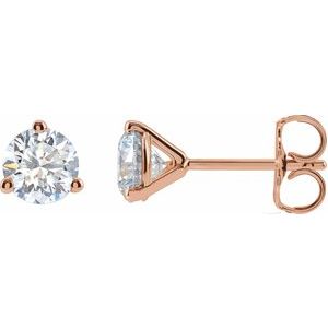 14K Rose 1 CTW Lab-Grown Diamond Stud Earrings Siddiqui Jewelers