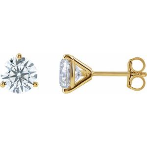 14K Yellow 1 1/2 CTW Lab-Grown Diamond Stud Earrings Siddiqui Jewelers