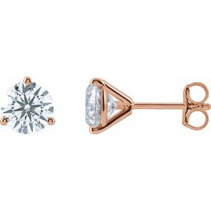14K Rose 1 1/2 CTW Lab-Grown Diamond Stud Earrings Siddiqui Jewelers
