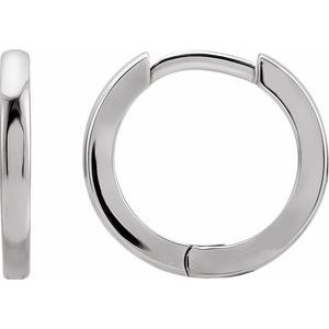 14K White Hinged 8 mm Hoop Earrings Siddiqui Jewelers