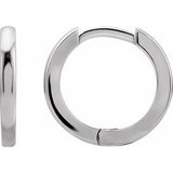 14K White Hinged 15 mm Hoop Earrings Siddiqui Jewelers