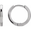 14K White Hinged 12.5 mm Hoop Earrings Siddiqui Jewelers