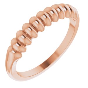 14K Rose Stackable Puffy Ring Siddiqui Jewelers