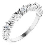 14K White 1/5 CTW Natural Diamond Sculptural Anniversary Band Siddiqui Jewelers