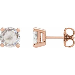 14K Rose 1/4 CTW Rose-Cut Natural Diamond Stud Earrings Siddiqui Jewelers