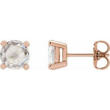 14K Rose .07 CTW Rose-Cut Natural Diamond Stud Earrings Siddiqui Jewelers