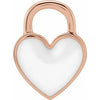 14K Rose White Enameled Heart Charm/Pendant Siddiqui Jewelers