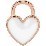 14K Rose White Enameled Heart Charm/Pendant Siddiqui Jewelers