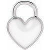 Sterling Silver White Enameled Heart Charm/Pendant Siddiqui Jewelers