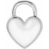 Sterling Silver White Enameled Heart Charm/Pendant Siddiqui Jewelers