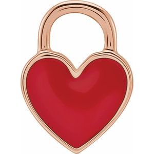 14K Rose Red Enameled Heart Charm/Pendant Siddiqui Jewelers