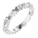 Platinum 3/8 CTW Natural Diamond Eternity Band Size 5.5 Siddiqui Jewelers