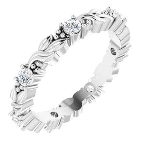 Platinum 3/8 CTW Natural Diamond Eternity Band Size 6 Siddiqui Jewelers