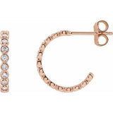14K Rose 1/3 CTW Natural Diamond Hoop Earrings Siddiqui Jewelers
