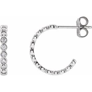 14K White 1/3 CTW Natural Diamond Hoop Earrings Siddiqui Jewelers