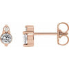 14K Rose Natural White Sapphire & .03 Natural Diamond Earrings Siddiqui Jewelers