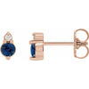 14K Rose Natural Blue Sapphire & .03 Natural Diamond Earrings Siddiqui Jewelers