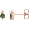 14K Rose Natural Green Sapphire & .03 Natural Diamond Earrings Siddiqui Jewelers