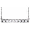 Platinum 1/2 CTW Natural Diamond French-Set Bar 16" Necklace Siddiqui Jewelers