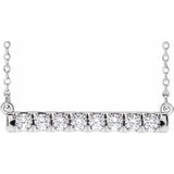 Sterling Silver 1/2 CTW Natural Diamond French-Set Bar 18" Necklace Siddiqui Jewelers