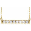 14K Yellow 1/2 CTW Natural Diamond French-Set Bar 16" Necklace Siddiqui Jewelers