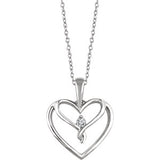 Sterling Silver .05 CT Diamond Heart 18" Necklace - Siddiqui Jewelers