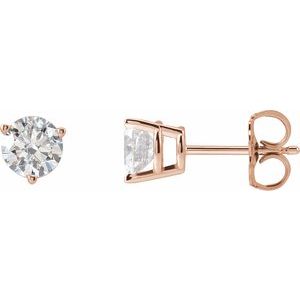 14K Rose 1 CTW Natural Diamond Earrings Siddiqui Jewelers
