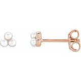 14K Rose Cultured Freshwater Pearl Cluster Earrings Siddiqui Jewelers