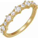 14K Yellow 3 mm Round 1/2 CTW Natural Rose-Cut Diamond Anniversary Band Siddiqui Jewelers