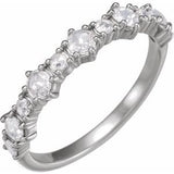 Platinum 3 mm Round 1/2 CTW Natural Rose-Cut Diamond Anniversary Band Siddiqui Jewelers