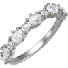 Platinum 4x3 mm Oval 5/8 CTW Natural Rose-Cut Diamond Anniversary Band Siddiqui Jewelers