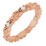 14K Rose 1/8 CTW Natural Diamond Eternity Band Size 5.5 Siddiqui Jewelers