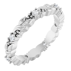 Platinum 1/8 CTW Natural Diamond Eternity Band Size 7 Siddiqui Jewelers
