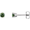 14K White 3 mm Natural Green Sapphire Stud Earrings Siddiqui Jewelers