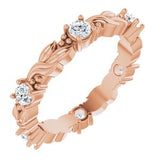 14K Rose 5/8 CTW Natural Diamond Eternity Band Size 7.5 Siddiqui Jewelers