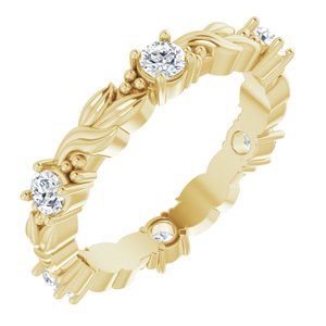 14K Yellow 5/8 CTW Natural Diamond Eternity Band Size 7.5 Siddiqui Jewelers