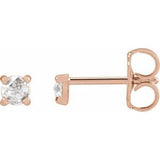 14K Rose 1/8 CTW Rose-Cut Natural Diamond 4-Prong Claw Earrings Siddiqui Jewelers