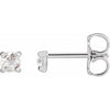 14K White 1/8 CTW Rose-Cut Natural Diamond 4-Prong Claw Earrings Siddiqui Jewelers