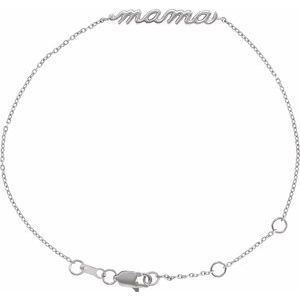 14K White Mama 6 1/2-7 1/2" Bracelet Siddiqui Jewelers