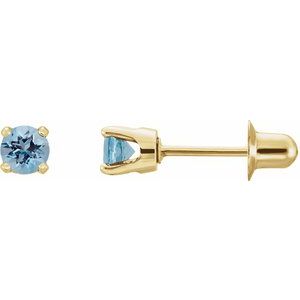 14K Yellow Natural Aquamarine Earrings Siddiqui Jewelers